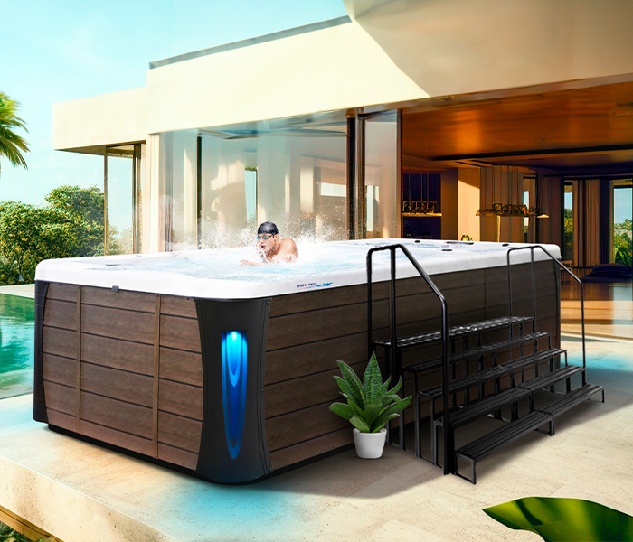 Calspas hot tub being used in a family setting - Pompano Beach