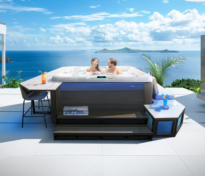 Calspas hot tub being used in a family setting - Pompano Beach